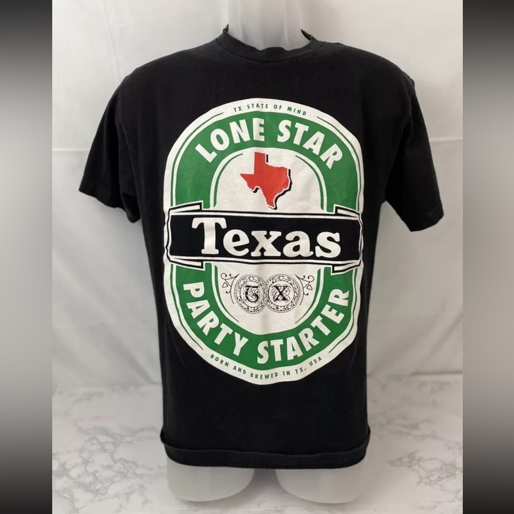 State of Mind Short Sleeve T Shirt Mens M Lone Star Party Starter Texas Tee C1‌‌